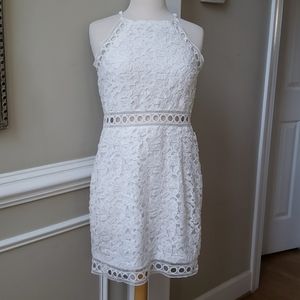 White Lace Halter Dress Size L